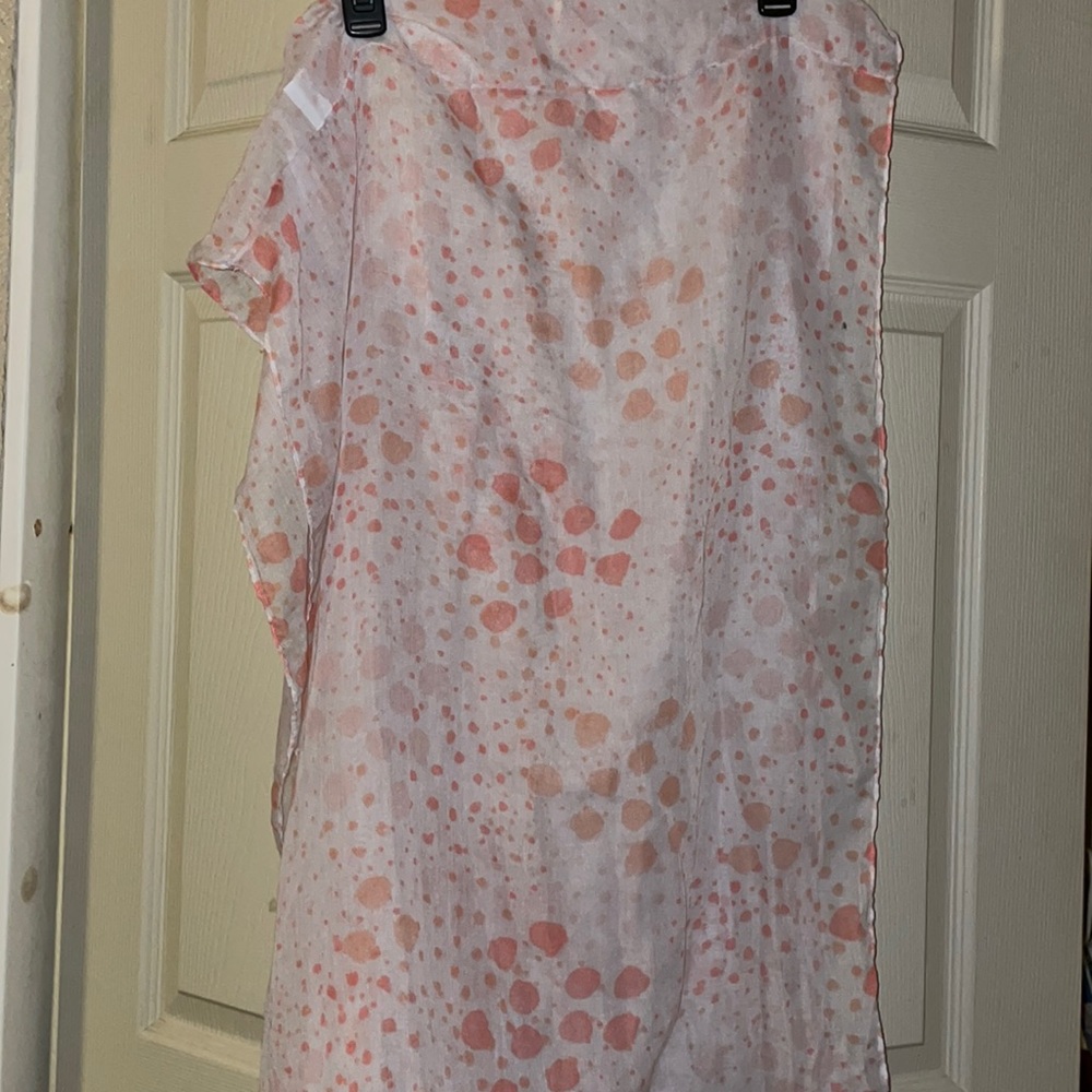 Pink & white infinity scarf